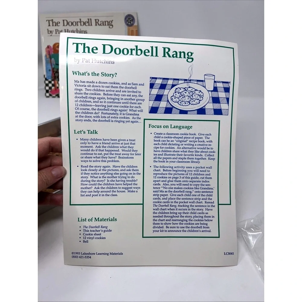 Vintage Lakeshore The Doorbell Rang Activity Kit NEW Complete Pat Hutchins 1993